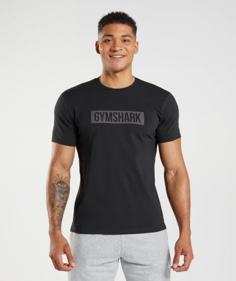 Men's Gymshark Block T-Shirts Black | CA D153AN